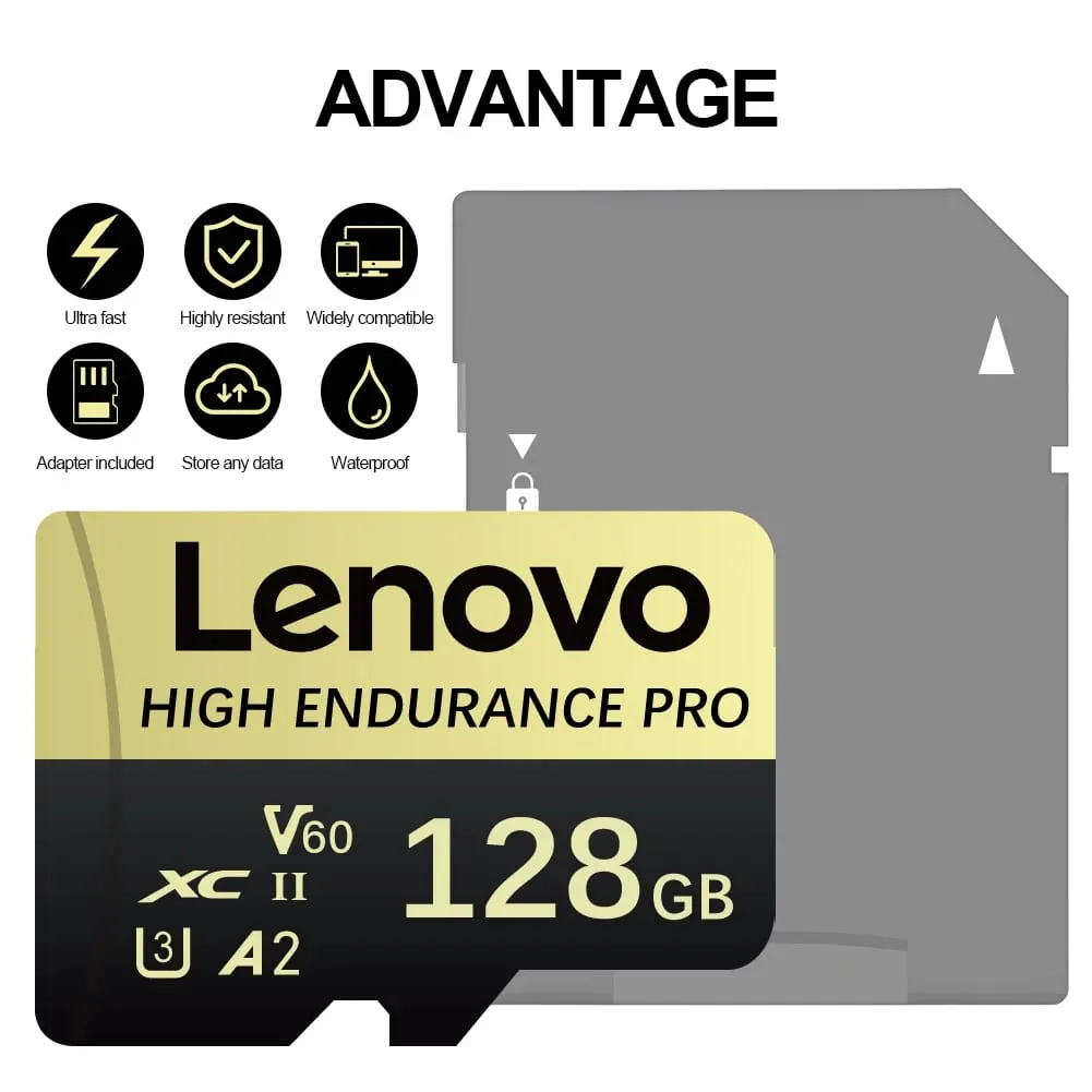 Lenovo High Speed ​​Class 10 Mini SD Card Memory 256GB Micro TF Card for Smartphone - 32GB 64GB 128GB 256GB 512GB