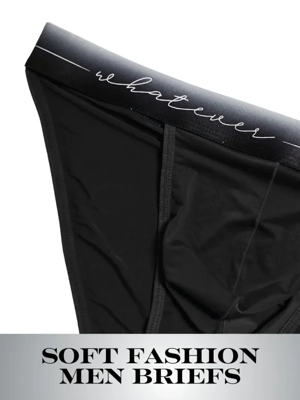 1pc Men's Sexy Semi-sheer Briefs - Ice Cold Fabric Printed Waistband Breathable Sweat-Wicking Soft Casual Daily Men Underwear