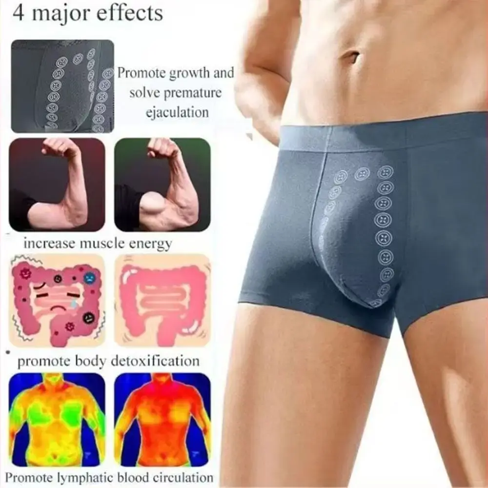 Sous-vêtements pour hommes en Polyester fibre extensible thérapie magnétique boxers pour hommes slips confortables pour un usage décontracté