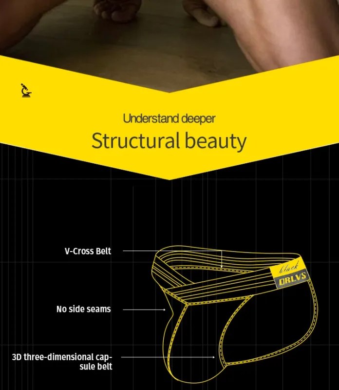 Men's Ice Silk Ultra-Thin Barely-There Mesh Sheer Briefs, Striped V-Shape Elastic Waistband Summer Daily Commute Underwear