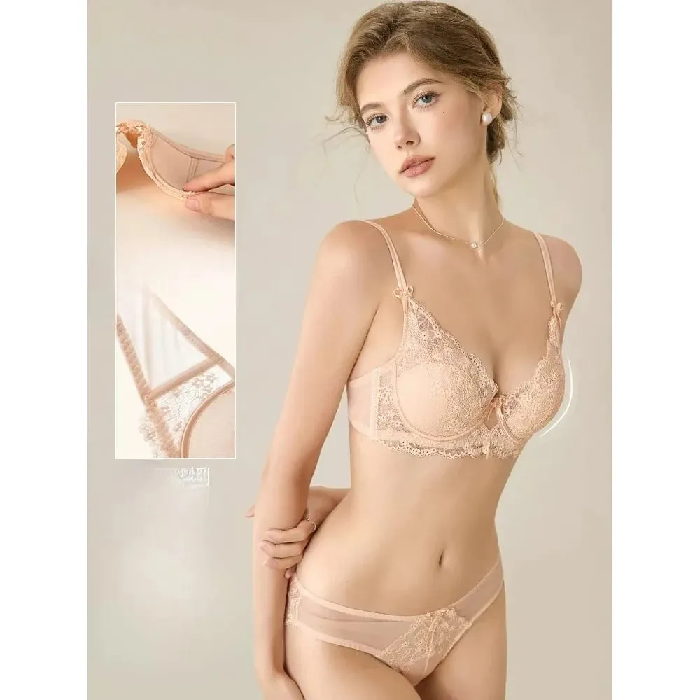 Γυναικείο Σετ σουτιέν με δαντέλα Full Cup Minimizer Λεπτά εσώρουχα κατά της πτώσης, άνετα εσώρουχα για μεγάλο στήθος, μαλακά καθημερινά άτομα