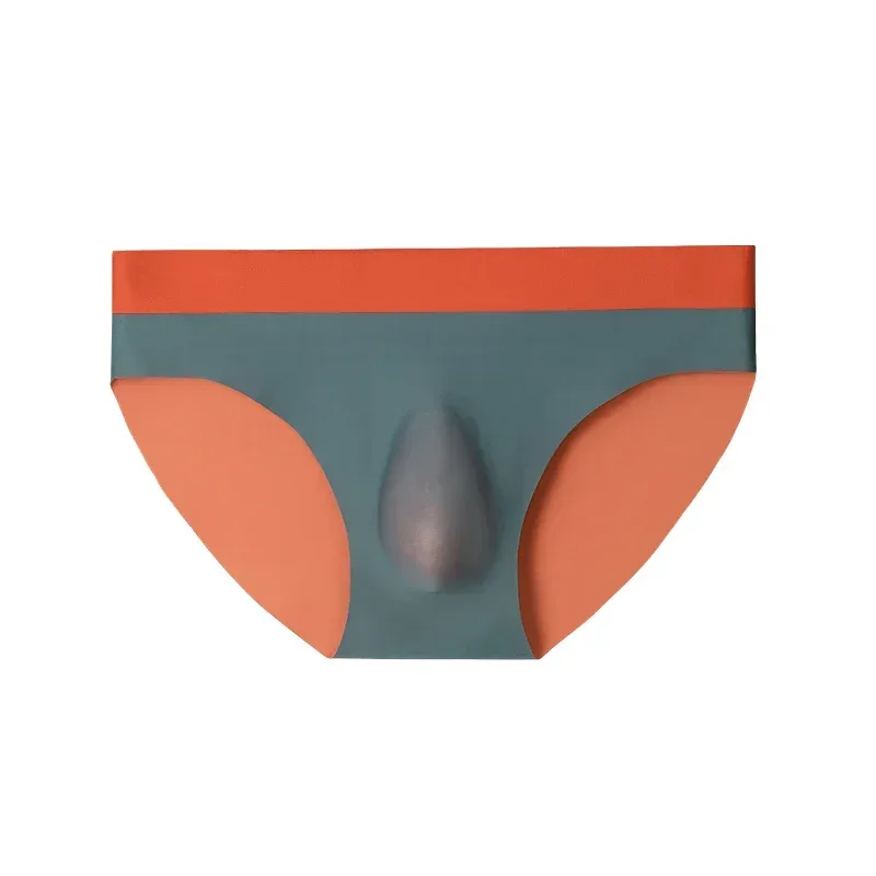 Men's ice silk seamless underwear 3D punching triangle shorts summer thin underpants boys sports shorts