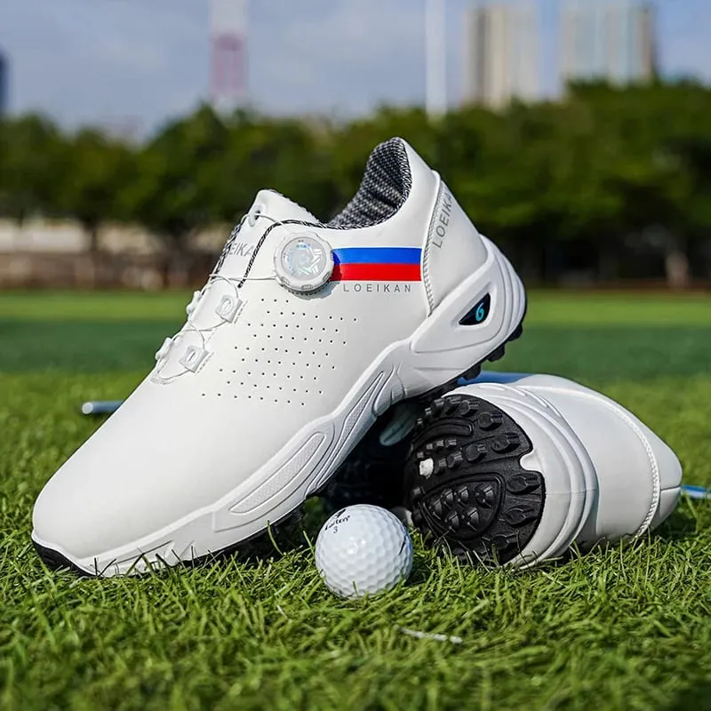 Férfi golfcipő | Gyorsgombos zárás | Csúszásmentes tüske nélküli golfcipő