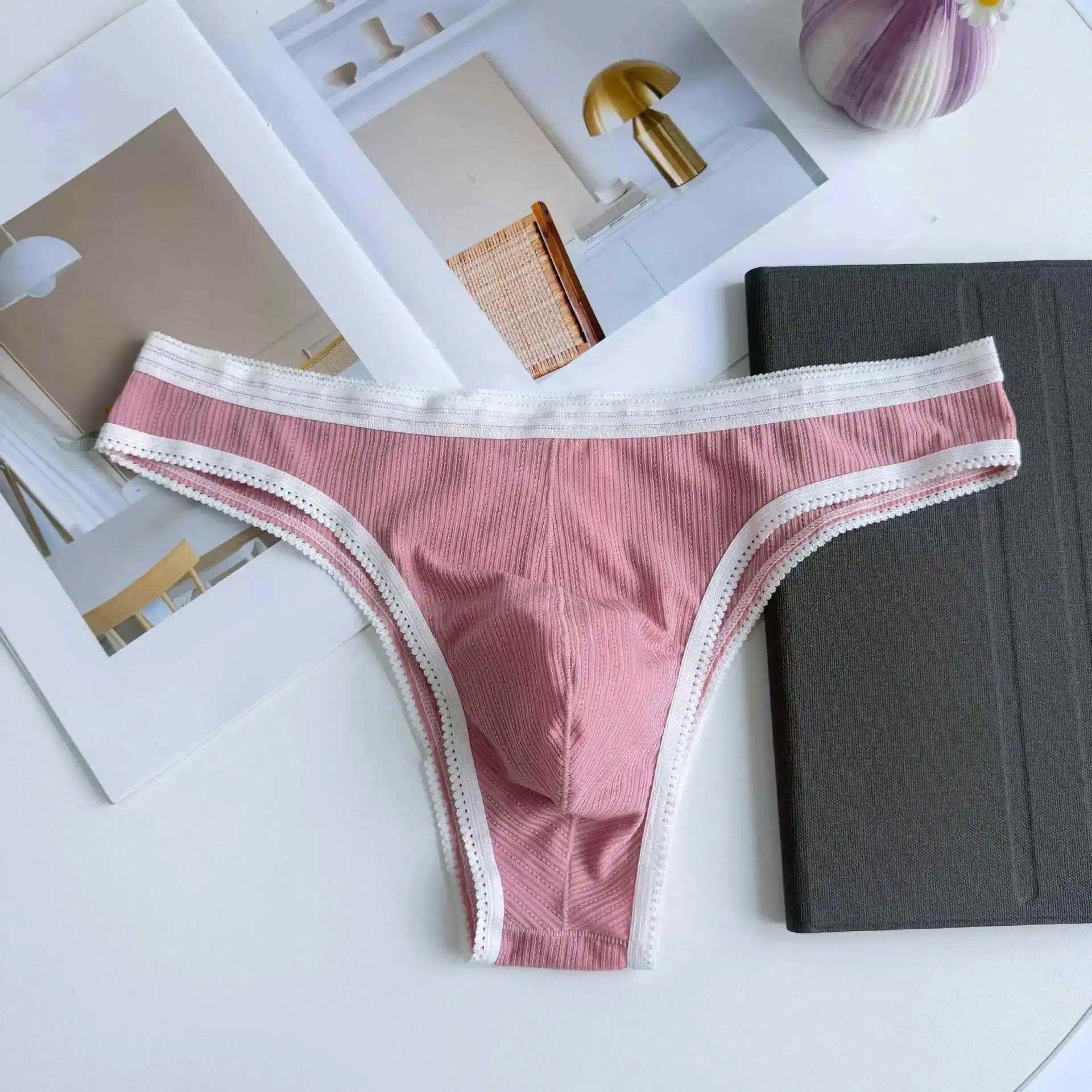 New Men Triangle Briefs Comfortable Breathable Sexy Underwear Large Pouch Solid Color