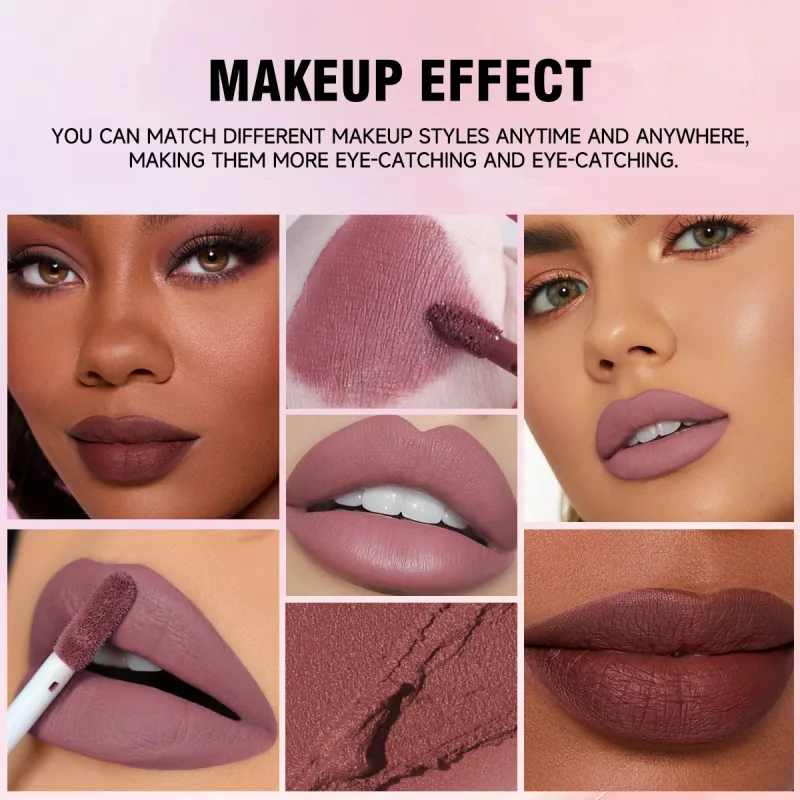 Πολλαπλών χρωμάτων Matte Velvet Lip Gloss Αδιάβροχο Αντικολλητικό Κύπελλο λείο κραγιόν για εφαρμογή υψηλής απόδοσης χρωμάτων