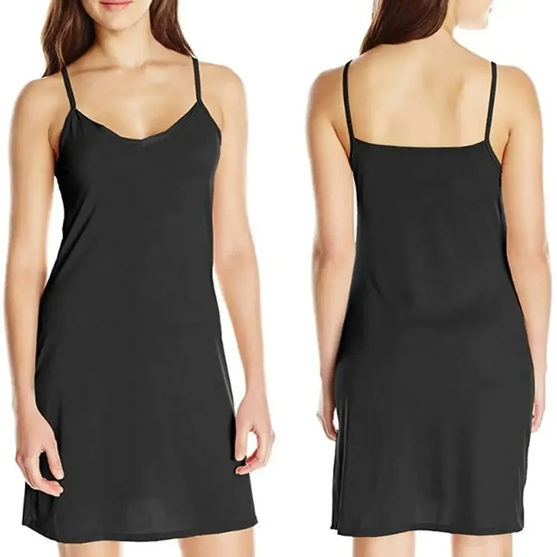 Plus Size Full Slips שמלות לנשים דק קיץ תחתונית שמלת תחתית שמלה ללא שרוולים ווסט פנימי
