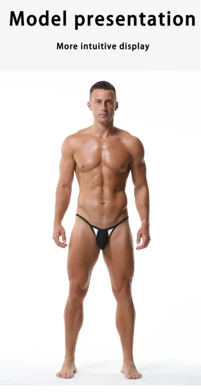 Men's Ice Silk Briefs with Open Front And Adjustable Waist - Summer Sexy Breathable Underwear for Comfortable Fit