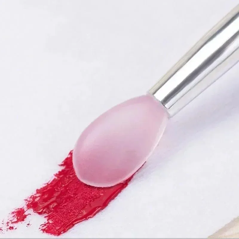 3/5/10 Buah Aplikator Stik Bibir Kuas Lipstik Silikon Lembut Pegangan Jernih Portabel Alat Kecantikan Lipgloss Microbrush Bersih