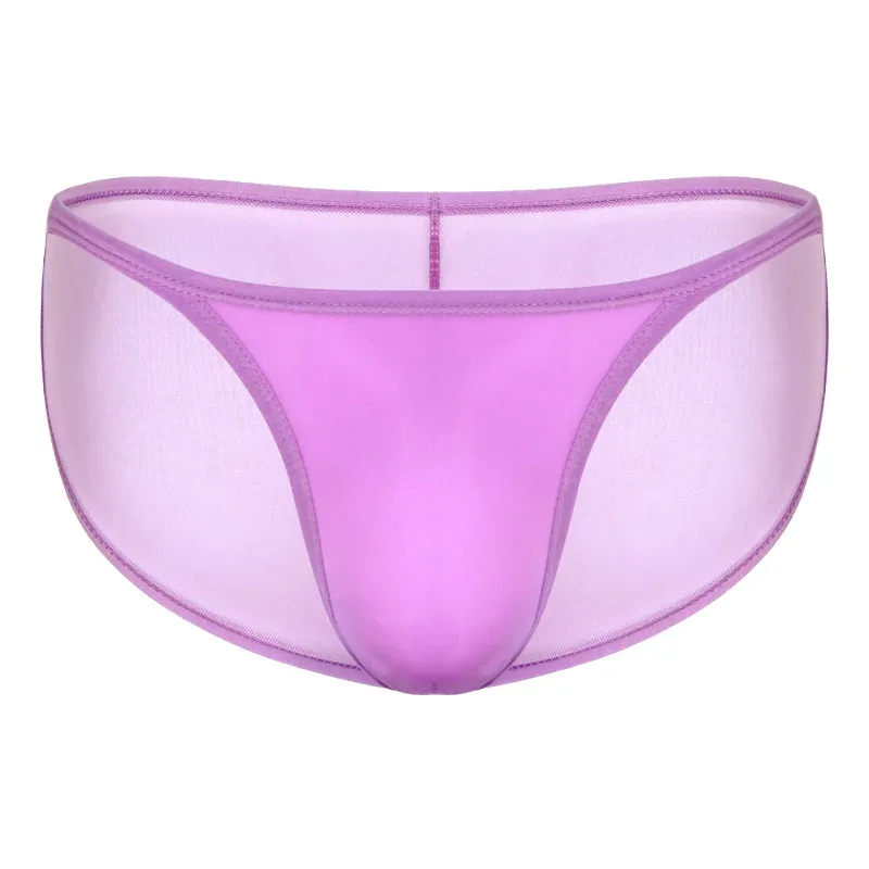 Men's Underwear Transparent Breathable Panties Male Low-waist High Fork Briefs