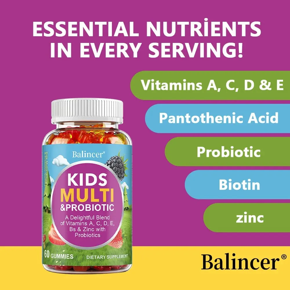 Ang Organic Kids Multivitamin Gummies na may Vitamins A C D E Zinc Probiotics ay Nagtataguyod ng Digestion at Nagpapahusay ng Immunity