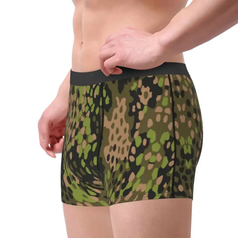 Muž Cool WW2 Camo Spodní prádlo Německo Arm Vojenské Maskovací Boxer Kalhotky Strečové šortky Kalhotky Kalhotky