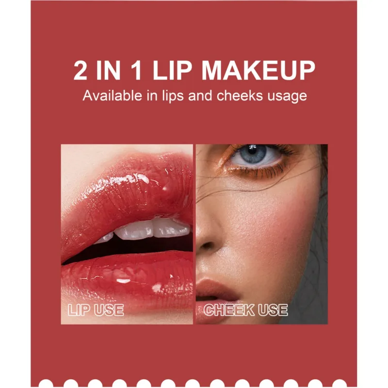 Πολλαπλές χρήσεις 6 χρωμάτων Lip Gloss Cheek Tint Μεγάλης διάρκειας Ενυδατική Βαφή χειλιών Blush Μακιγιάζ Lip Stain Glossy Lipgloss Cosmetics