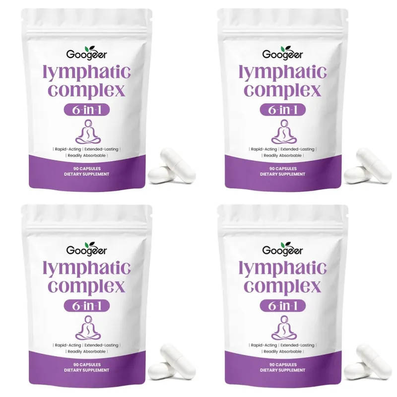 Googeer Lymphatic Complex 6-in-1 Capsules with Lymphatic Circulation and Drainage Support Magnesium Zinc Minerals 90 Capsules