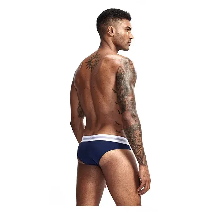 3Pcs Low Waist Men's Cotton Briefs, No‑Fly U‑Pouch Sports Underwear, Sexy Elastic Breathable Daily Underpants Male