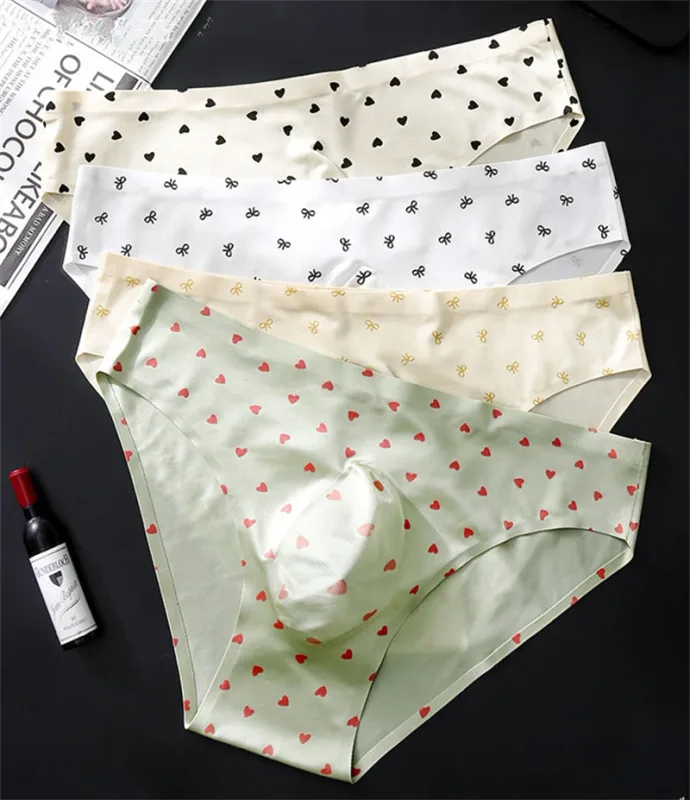 3D space capsule sexy men's underwear ice silk one-piece cuecas masculino cute print cueca adults 18 plus size ropa interior