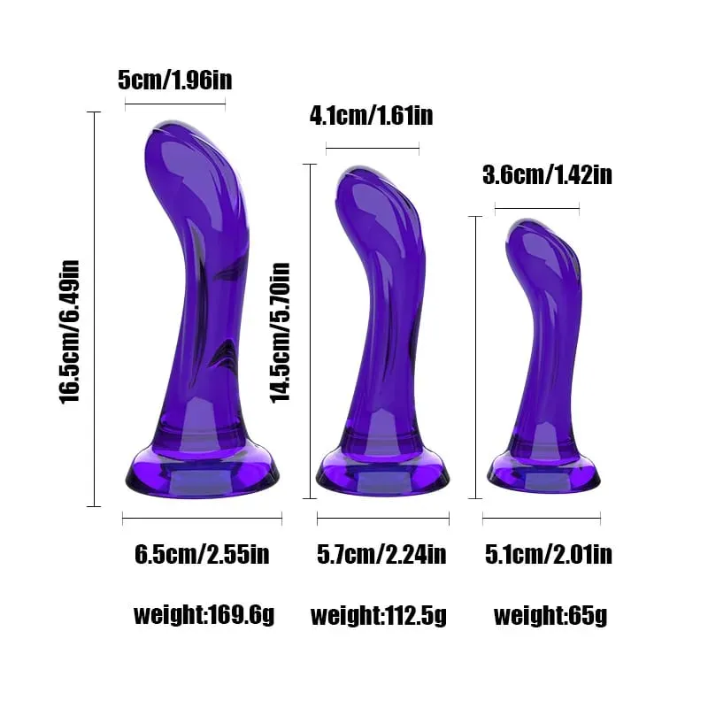 Καμπυλωτό ρεαλιστικό Dildo με ισχυρή βεντούζα, μαλακό εύκαμπτο σεξουαλικό παιχνίδι με σημείο G για γυναίκες άντρες Μαύρο μωβ Clear Lifelike Dillo