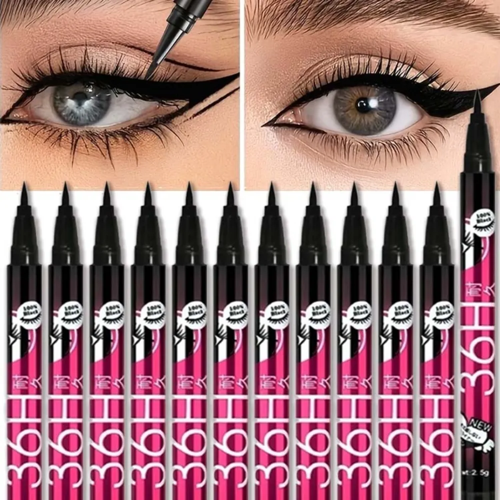 1/3/5db Smooth Black Liquid Eyeliner Pen Ultra-fine Pen Tip 36H Eye Liner Ceruza Vízálló hosszantartó kezdő smink