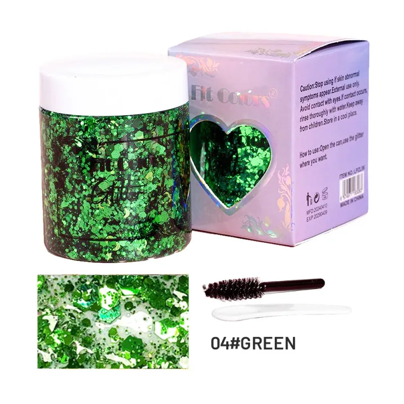 100ml Glitter Gel Eye Shadow Liquid Face Body Large Sequin Gel Πολυλειτουργικό Πολύχρωμο Loose Sequins Cream Party Διακόσμηση
