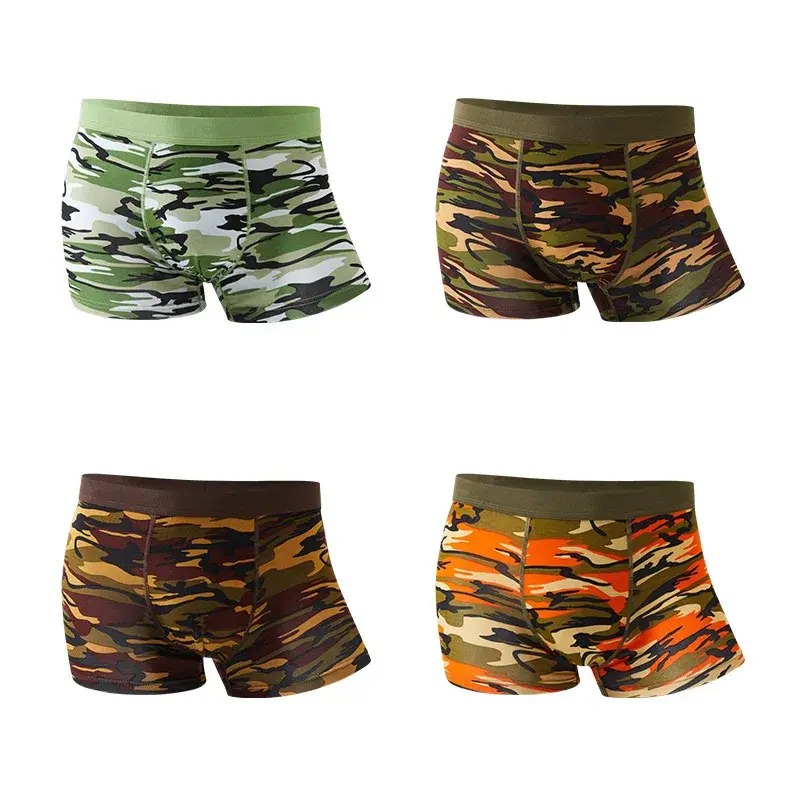 4Pcs Camouflage Boxer Men Underwear High-quality Bamboo Fiber High Elasticity Sexy Men Boxer Shorts Underwear Hombre Underpants