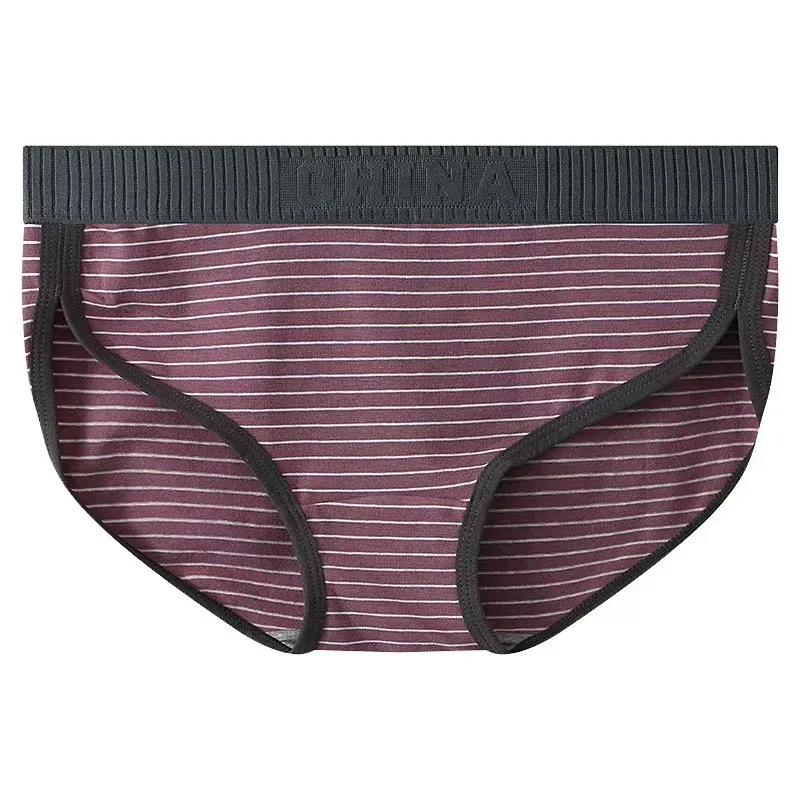 Men's Cotton Low Waist Elastic Sexy Loose Breathable Youth Pant Headband Underwear Summer Cotton Briefs
