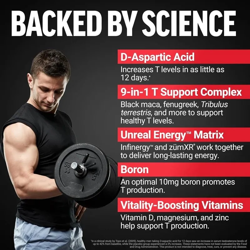 Thử nghiệm X180 Boost Hỗ trợ 9 trong 1 T dành cho nam giới với D-Aspartic Acid Fenugreek Tribulus Terrestris Tăng cường sức sống và hiệu suất — image 3