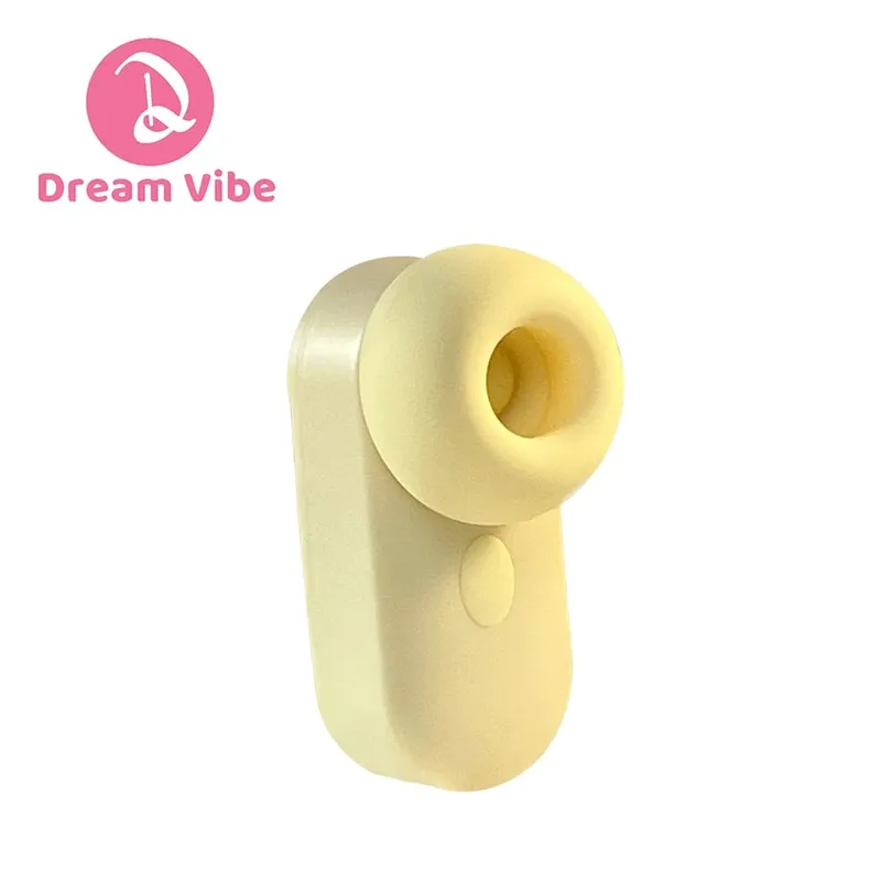 Dream Vibe Echo 2-in-1 מיני אוזניות פראייר בצורת צהוב הקשה ויניקה ויברטור צעצוע מין אישה פטמת קליטורי לעיסוי