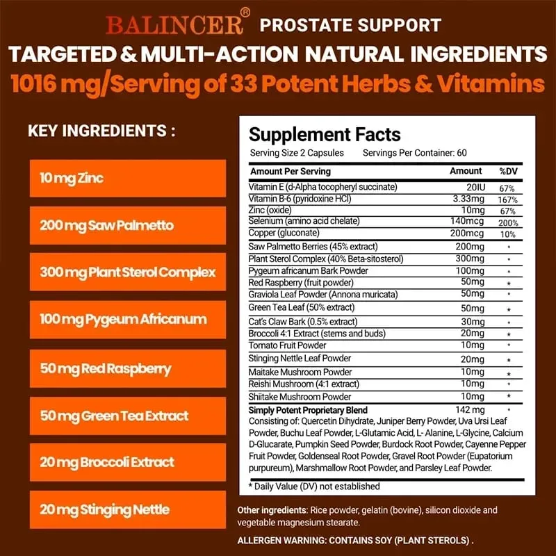 Prostate Supplements for Men - Men's Health Supplements for Prostate Health Hair Urinary Health Bladder and Urinary Issues