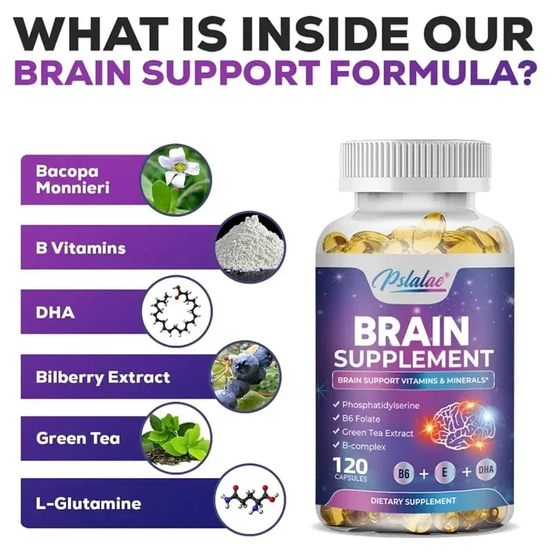 Brain Supplement - Contains B Vitamins To Support Brain Health Improve Cognitive Function and Enhance Memory and Concentration