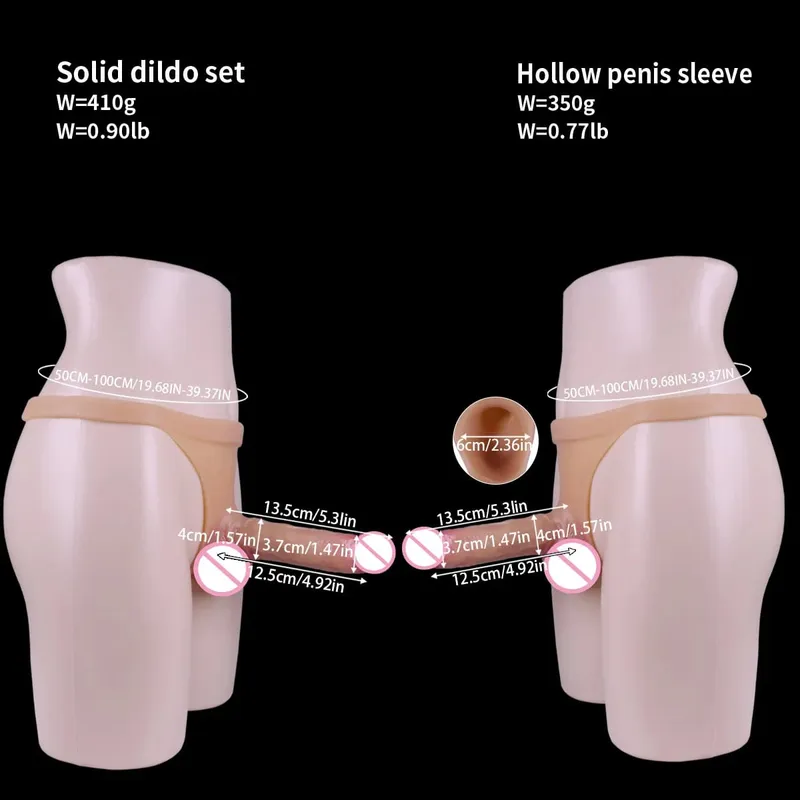 ΝΕΟ Κοίλο Dildo από σιλικόνη με λουριά με λουράκι πέους μανίκι υψηλής ελαστικότητας με προέκταση στρόφιγγας για ενήλικες 18+ ανδρών σεξουαλικό παιχνίδι