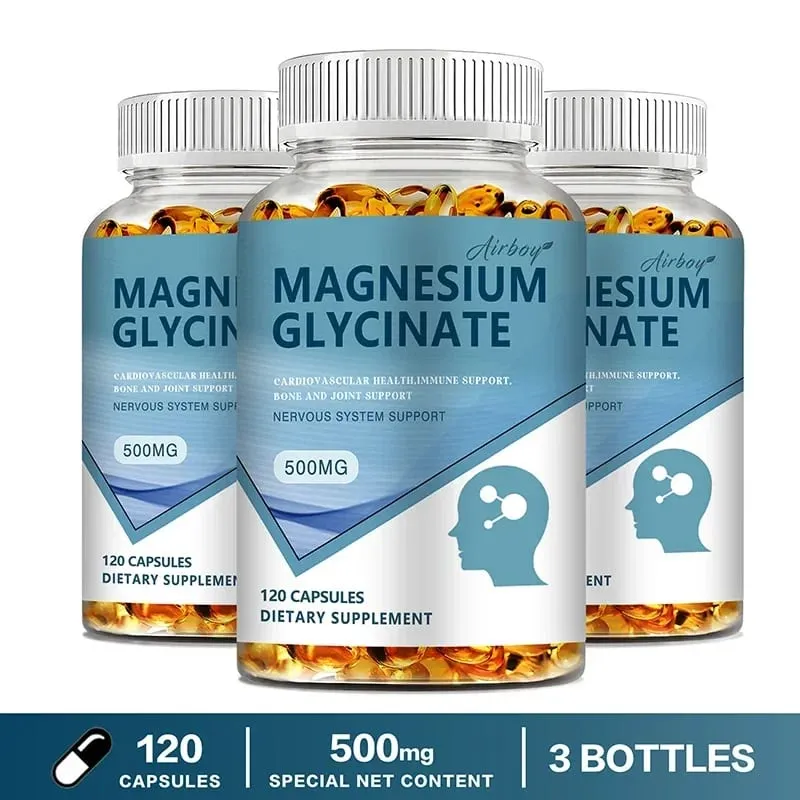Magnesium Glycinate - Nerves System Improve Mood Nervous Muscles Recovery Heart Health Sleep Quality Support