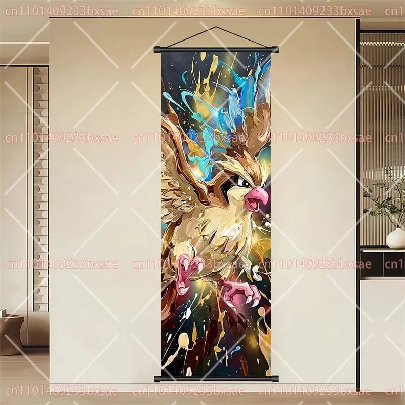 Pokémon Anime HD Scroll Painting Eevee Pikachu Suicune Charizard Mewtwo Διακόσμηση τοίχου με φόντο αφίσα Παιδικό δώρο