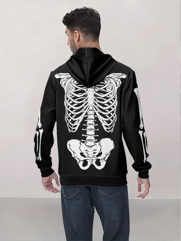 Sudaderas con capucha para hombre, sudadera con estampado de esqueleto en 3D, ropa deportiva con cordón, camisetas de manga larga, jersey de calle, ropa para hombre — image 2