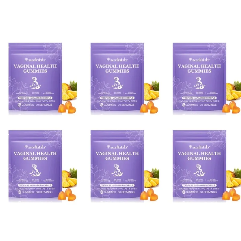 גומי בריאות נרתיק של Acentiallabs עם Bacillus Coagulans וויטמין C תומכים בהגנה חיסונית ובאיזון PH 60 גומי