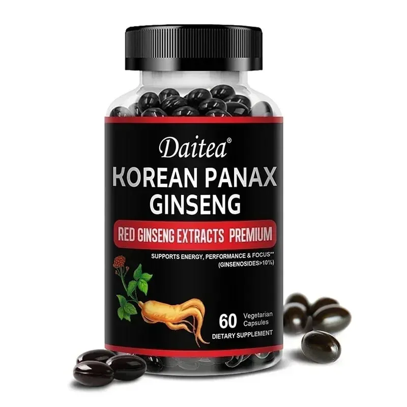 Korean Red Ginseng Capsules-1000 Mg Pinapalakas ang Energy Endurance Athletic Performance at Muscle Strength Supports Immune Health