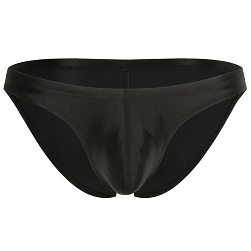 Mens Oil Shiny Glossy Silk Briefs Underwear Pouch Underpants Breathable Panties Low Rise Male Underpant Bikini
