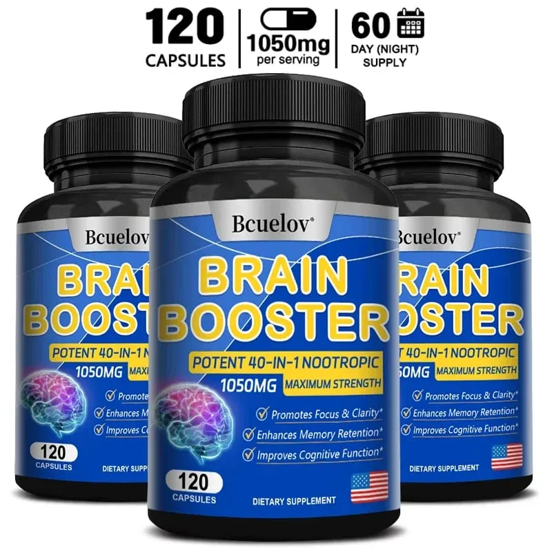 Powerful 14-in-1 Brain Booster - Supports Brain & Nervous System Health Promotes Focus & Clarity Boosts Cognitive Antioxidant