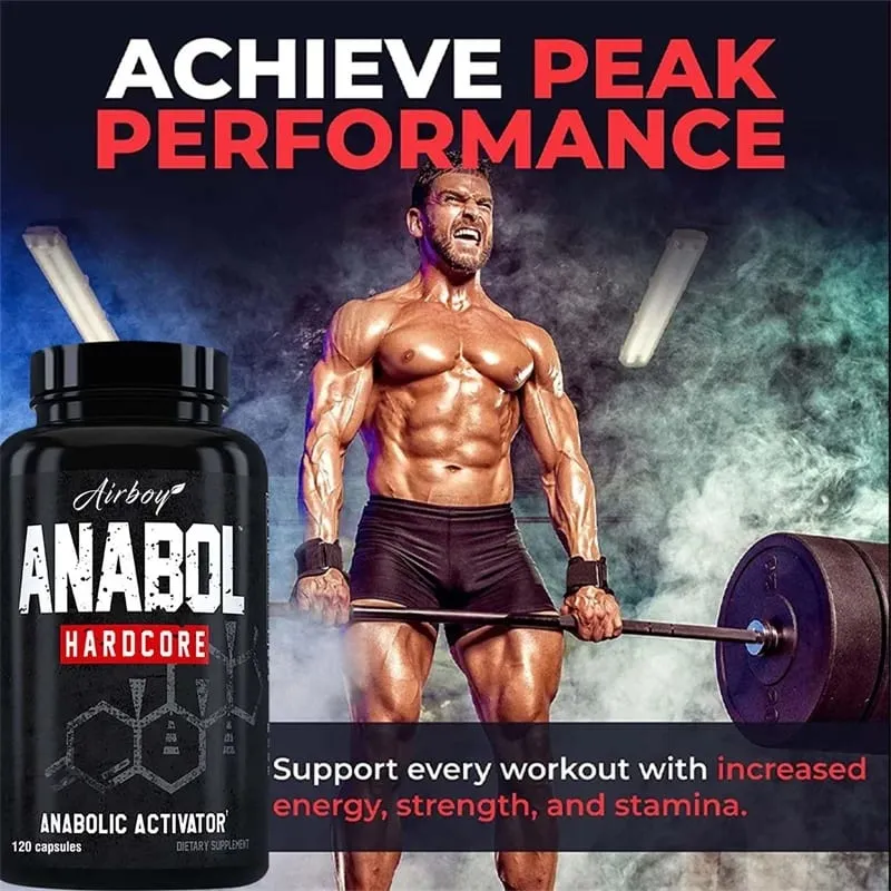 Anabol Hardcore Supplement - Muscle Growth Improved Endurance Stress and Mood Relief and Overall Health