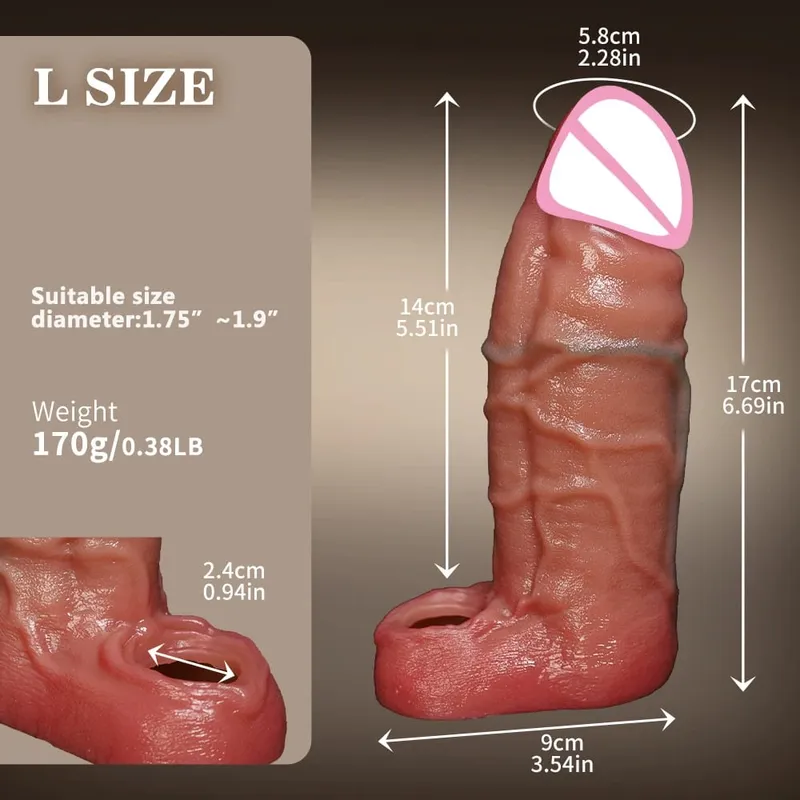Men Sex Toys Reusable Realistic Stretchable Silicone Penis Ring Cock Ring Delay Ejaculation Semen Lock Ring Sex Toys for Men Penis Sleeve Soft Penis Dildo Locking Ring And Realistic Texture Sheath Cock Ring Penis Suitable For Men Couples Se