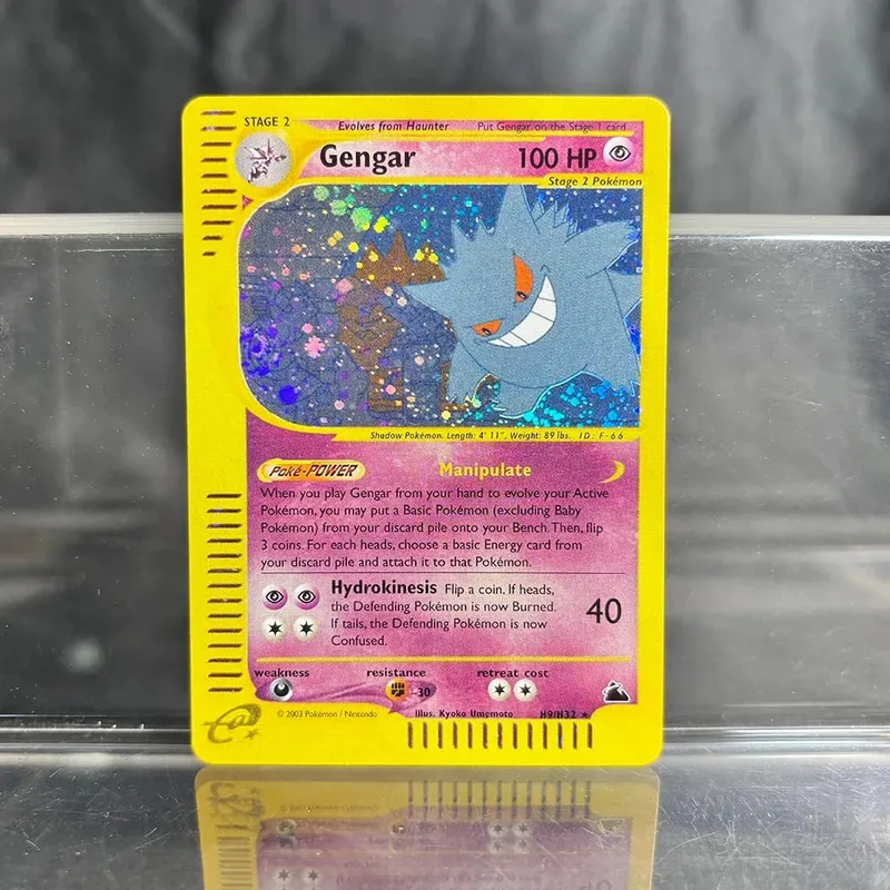 אוסף משחקי מסחר הולוגרפי PTCG כרטיסי פרוקסי Charizard Pikachu Mew EX Singl PKM Foil Cards Gengar VMAX Skyridge (SK)