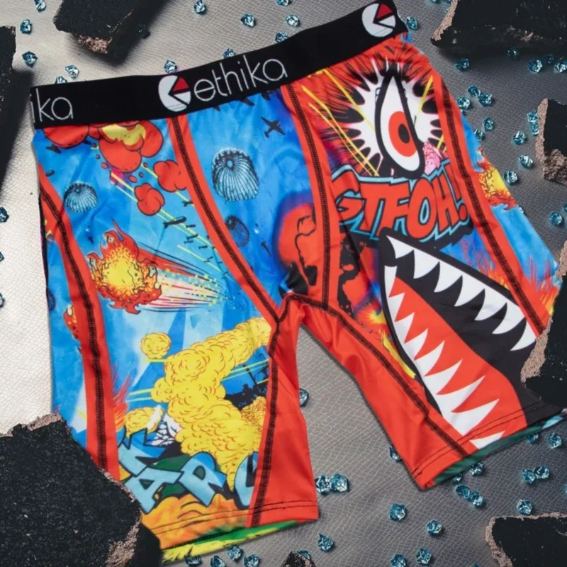1Pcs Men Underwear Boxers Breathable Mesh Crotch Man Underpants Plus Size Mens Panties L-3XL Printed Men's Boxers Briefs 3256809864931744