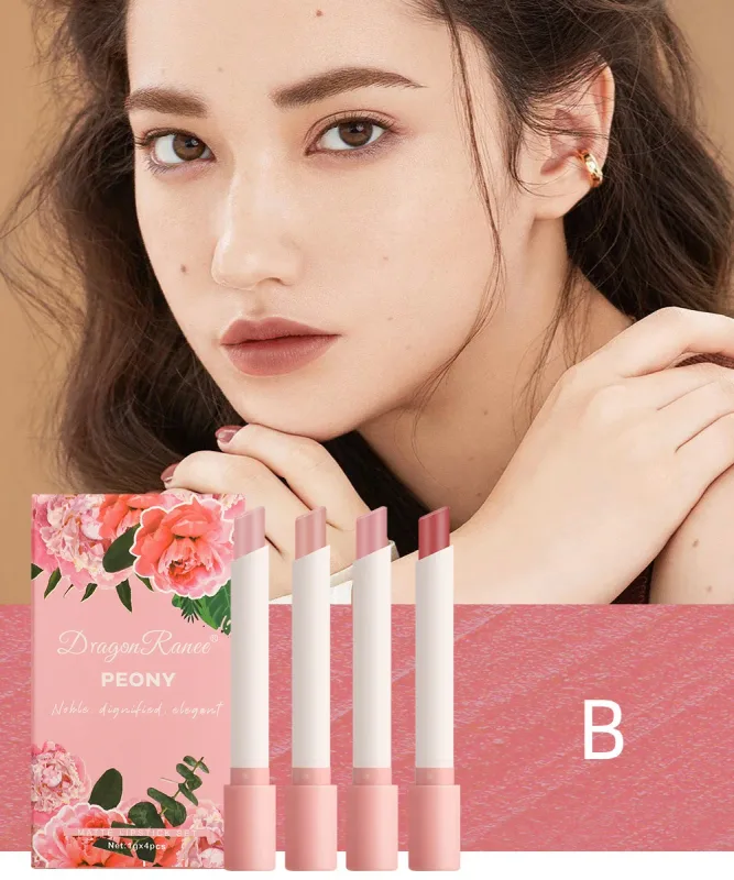 Σετ κραγιόν τσιγάρων 4 τμχ Velvet Matte Lip Gloss Αδιάβροχο Smoke Lip Stick σέξι Κόκκινη απόχρωση χειλιών Γοητευτικό μακιγιάζ για τα χείλη