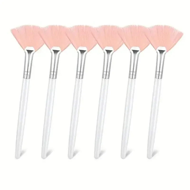 3/6/12pcs Praktikal na Facial Brushes Fan Shape Brush Flat Head Face Mask Applicator Soft Portable Mask Brushes Mga Cosmetic Tool — image 15