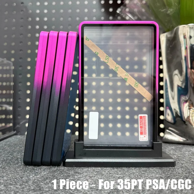 Casing Logam Tempat Pelindung Kartu Perdagangan Aloi Aluminium Warna Gradien Multiwarna untuk Kartu Bertingkat 35PT PSA CGC