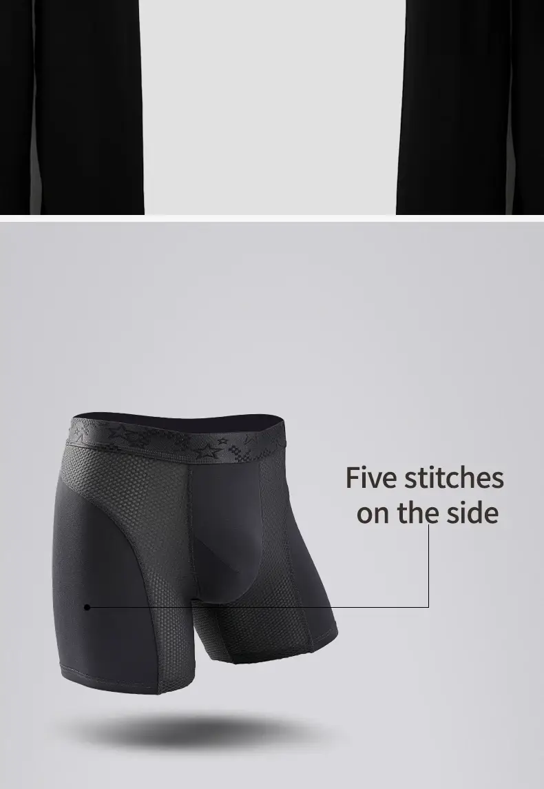 Extended sports underwear, men's boxer shorts, Modal anti-leg abrasion running, large size breathable training quadrangle shorts
