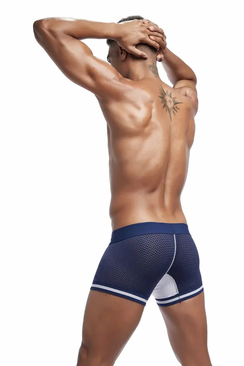 Jockmail Men Boxer Mesh Underwear Breathable Comfortable Soft Comfortable Sports Shorts Adult Man Panties Clothing Lingerie