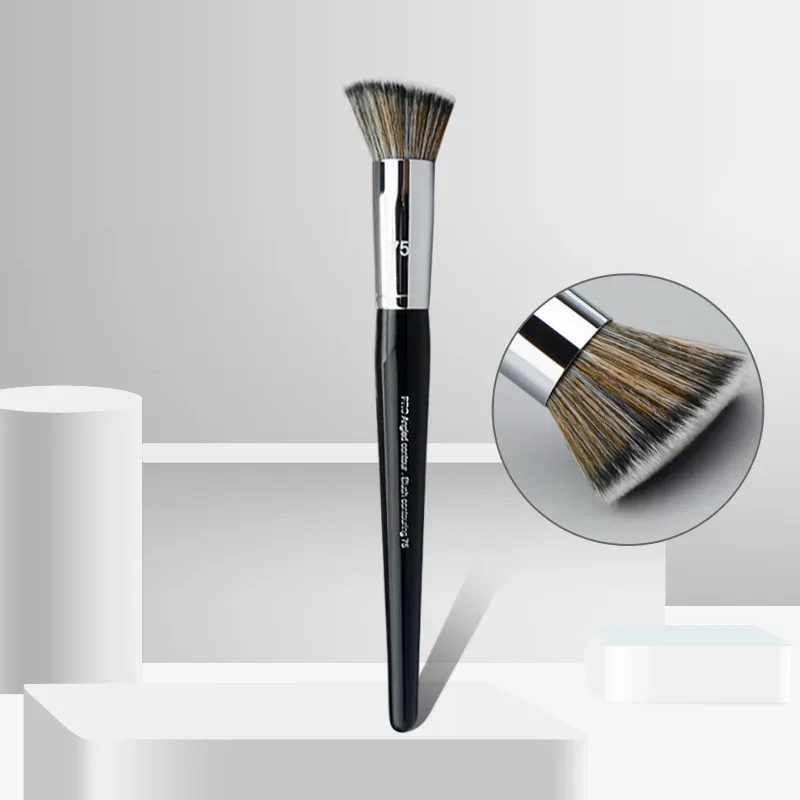 1 piece Pro Round Powder Makeup brushes Setting Make up brush Powder Contour synthetic Hair Angled Foundation wood handle