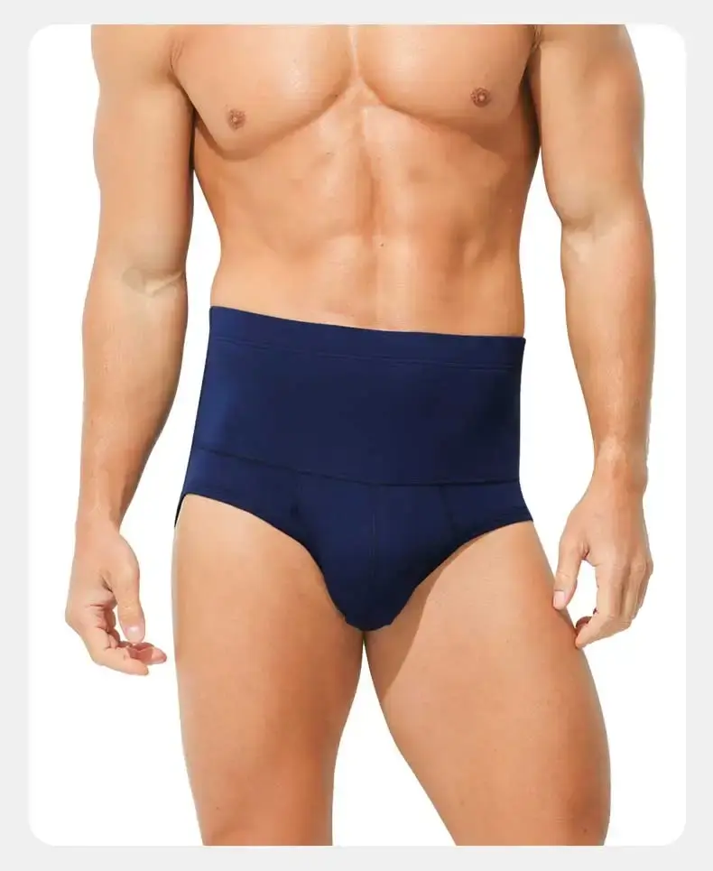 Men's cotton underpants, high-waisted, slimming, waist-protecting, enhanced warmth, short underpants for overweight sportswear