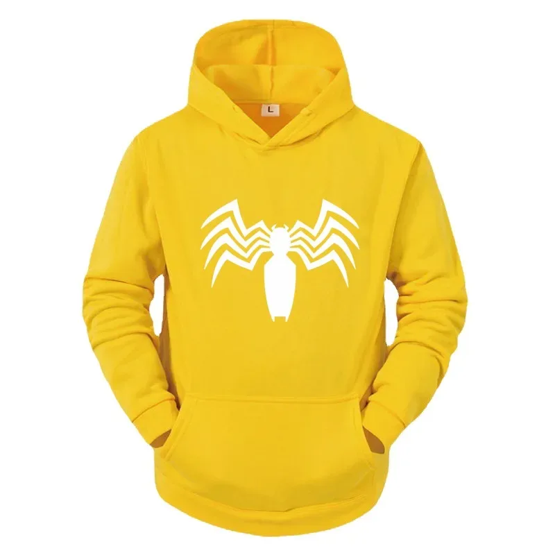 2026 Autumn and Winter New Men's Hoodie Street Fashion Spider Print Sportswear Women's fleece Casual Fun Wear
