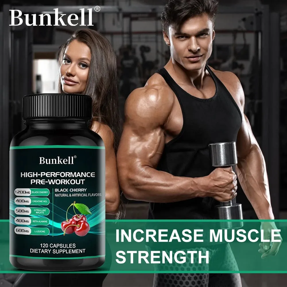 Bunkell Pre-Workout Supplement - Amino Acids Creatine HCI Citrulline Malate Beta-Alanine για βελτίωση της αθλητικής απόδοσης