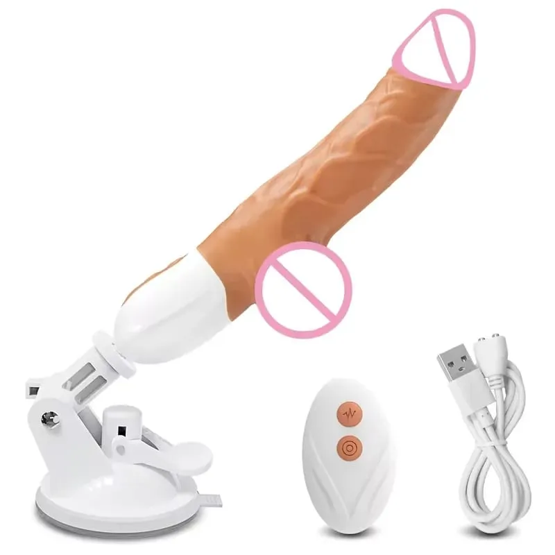 דחיפה אוטומטית G Spot דילדו מכונות מין כוס יניקה ויברטור 10 מצב רטט דגדגן נרתיק גירוי אנאלי צעצועים למבוגרים